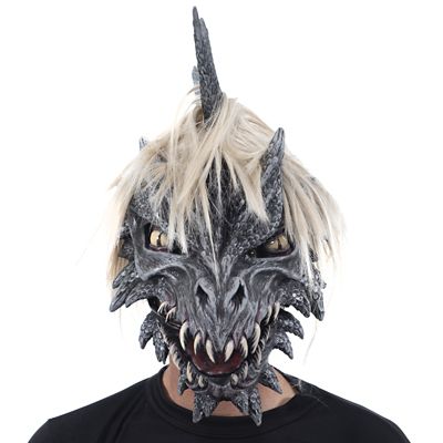 Zagone Studios Monroe the Dragon Latex Adult Costume Mask (One Size), FRG1008