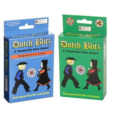 Dutch Blitz Original and Blue Expansion Pack Combo Card Game Set, DB100