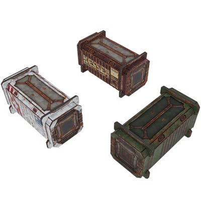 TinkerTurf Sci-Fi Terrain: Cargo Containers Series 5 Add-On - Abandoned Theme, TT-CON-SR5