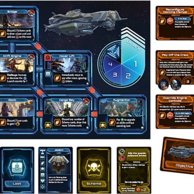 Image showing  Starfinder: Pirates of Skydock Board Game of Cunning Heist Action, 2-4 Players, For Ages 14+