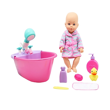 Dream Collection Bath Time Fun Set with 14 in. Baby Doll - Gi-Go Dolls, Kids Playset, Ages 3+, 21159
