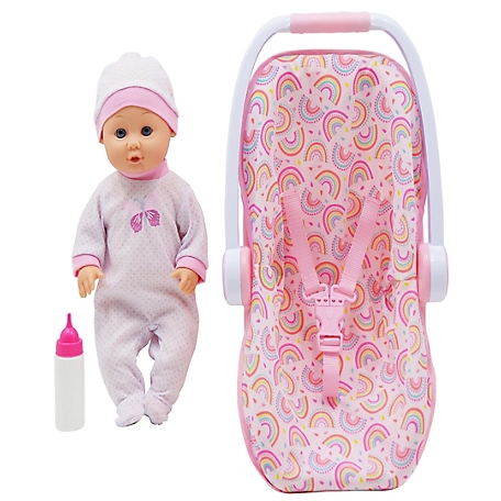 Dream Collection 16 in. Baby Doll with Toy Carrier / Car Seat - Gi-Go Dolls, Kids Playset, Ages 3+