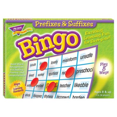 TREND Enterprises, Inc Prefixes & Suffixes Bingo Game, T6140