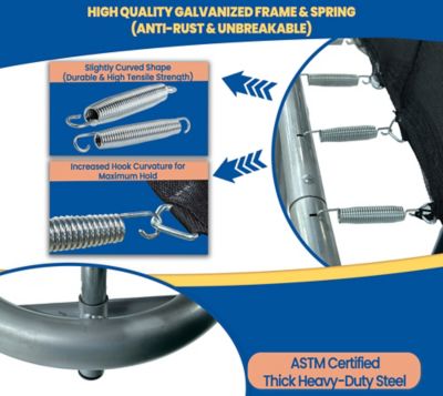 Image showing  8 ft. x 12 ft. Rectangular Outdoor Trampoline Set with Premium Safety Enclosure, Cyan Blue