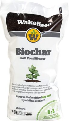 Wakefield BioChar 1.5 Qt Premium Organic Biochar Soil Conditioner for Soil Health, Optimize Water and Fertilizer