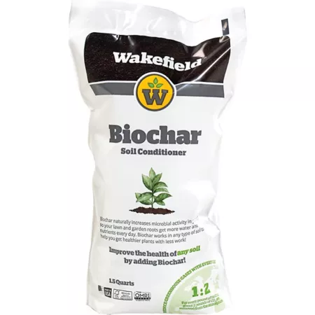 Wakefield BioChar 1.5 quart Premium Organic Biochar Soil Conditioner for Soil Health Optimizing Water and Fertilizer Soil Amendments