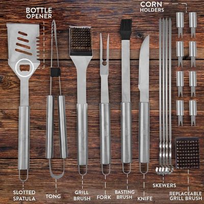 Image showing  Heavy-Duty Stainless Steel Grill Accessories Set, 21 pc.