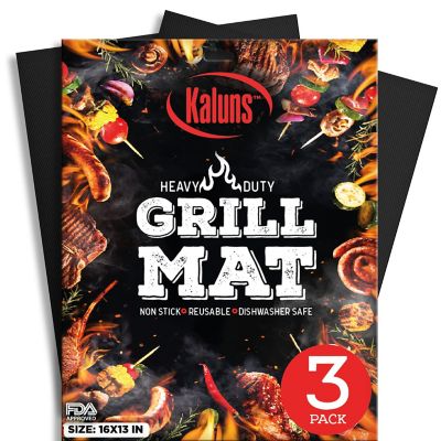 Kaluns 3 pc. BBQ Grill Mat, Heat Resistant Up to 600 Degrees, Nonstick, Reusable, Dishwasher Safe