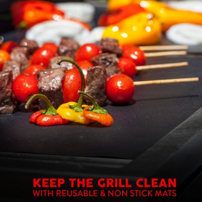 Image showing  Heavy-Duty Stainless Steel Grilling Set, 5 pc., Tongs, Fork, Spatula, Basting Brush and Grill Mat, XL Grilling Utensils