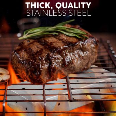 Image showing  Stainless Steel Smoker Box, Compatible with Gas or Charcoal Grill, Works with Wood Chips, Hinged Lid