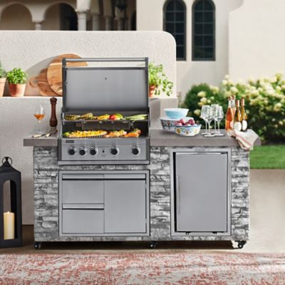 Image showing  5-Burner Pro Elite 5B European Ledge Island Propane Gas Grill, Gray