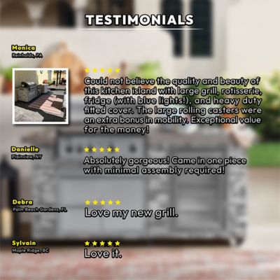 Image showing 7 th Prokan 5-Burner Pro Elite 5B European Ledge Island Propane Gas Grill, Gray