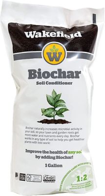 Wakefield BioChar Premium - Organic Biochar Soil Conditioner for Soil Health, (1 gal. Bag), Optimize Water and Fertilizer
