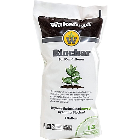 Wakefield BioChar Premium Organic Biochar Soil Conditioner for Soil Health, Optimize Water and Fertilizer, 1 gal. Bag