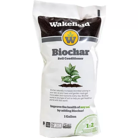 Wakefield BioChar 1 gal Premium Organic Biochar Soil Conditioner for Soil Health Optimizing Water and Fertilizer Garden Soil