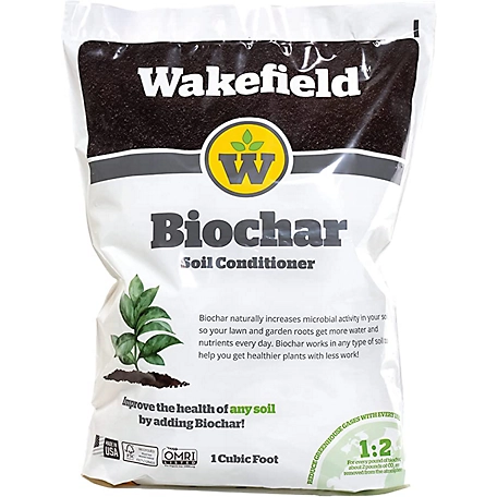 Wakefield BioChar 1 cu. ft. Premium Organic Biochar Soil Conditioner for Soil Health, Optimize Water and Fertilizer