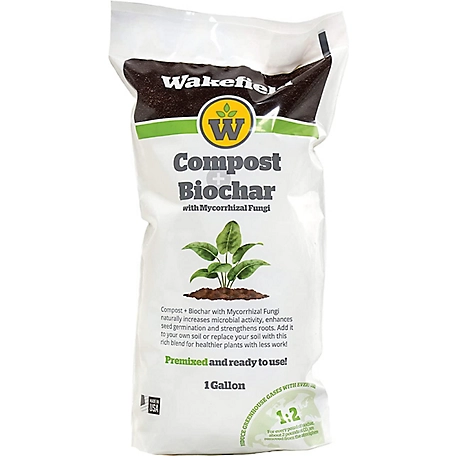 Wakefield BioChar 1 gal. Compost and BioChar Blend with OMRI Listed Compost and Biochar with Mycorrhizal Fungi