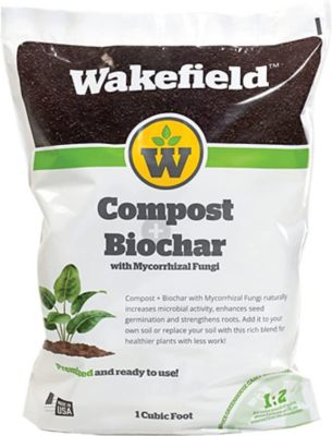 Wakefield BioChar 1 cu. ft. Compost and BioChar Blend with OMRI Listed Compost and BioChar with Mycorrhizal Fungi