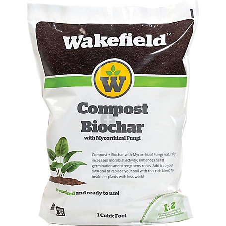 Wakefield BioChar 1 cu. ft. Compost and Biochar Blend with OMRI Listed Compost and Biochar with Mycorrhizal Fungi