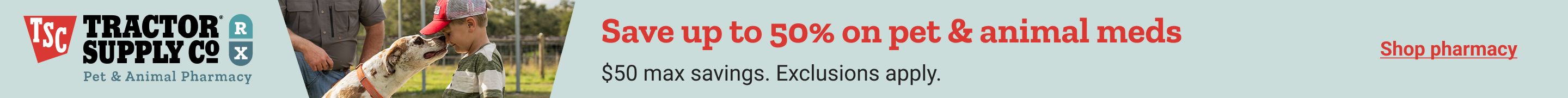 A boy outside with a dog. A man kneels on one knee in the background.