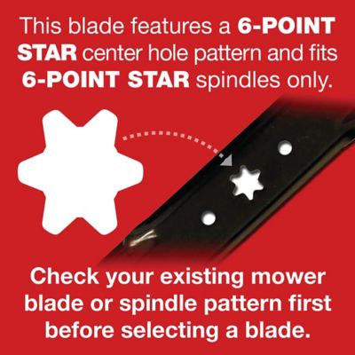 Image showing  42 in. Low-Lift Lawn Mower Blades for Lawn Tractors and Zero-Turns with 6-Point Star, 2-Pack