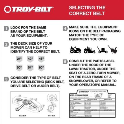 Image showing 9 th Troy-Bilt 46 in. Replacement Deck Belt for LT-5/NX-9 754-04219 and 490-501-Y009 Mowers