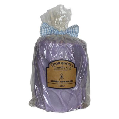 Thompson's Candle Co. Lilac Super Scented Large Pillar Candle, 44 oz.