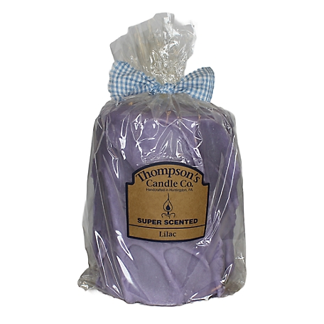 Thompson's Candle Co. Lilac Super Scented Large Pillar Candle, 44 oz.