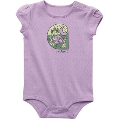 Carhartt Baby Girls' Camping Short-Sleeve Bodysuit