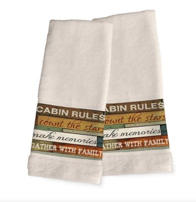 Laural Home Cabin Rules Hand Towel Set