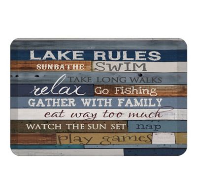 Laural Home Lake Rules Anti-Fatigue Kitchen Mat