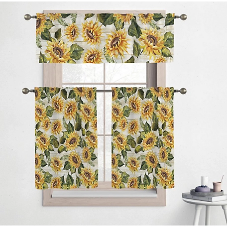 Laural Home Sunflowers on Shiplap Kitchen Tier Set