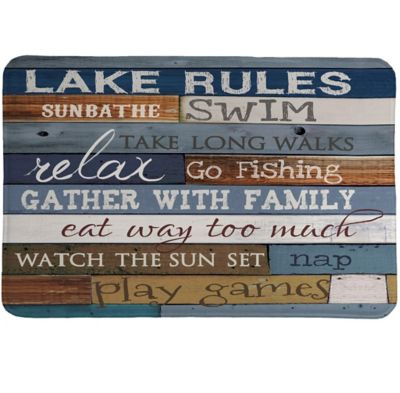 Laural Home Lake Rules Memory Foam Rug