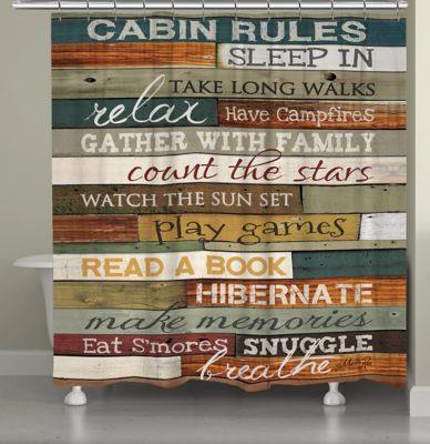 Laural Home Cabin Rules Shower Curtain
