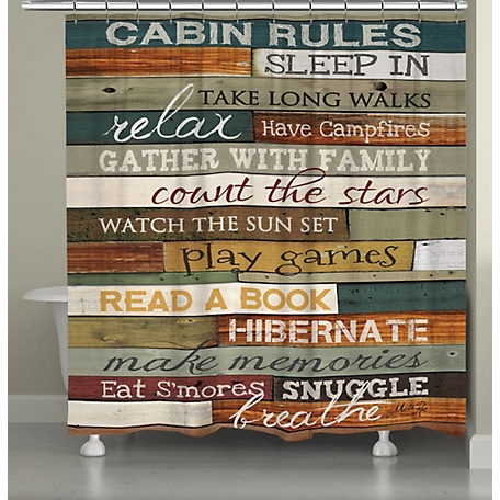 Laural Home Cabin Rules Shower Curtain