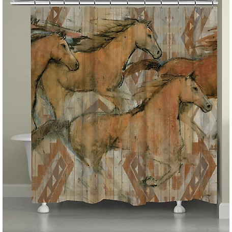 Laural Home Southwestern Horses Shower Curtain