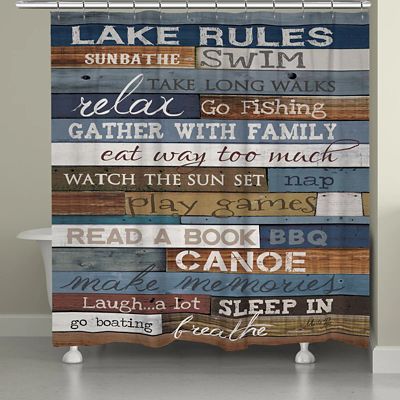 Laural Home Lake Rules Shower Curtain