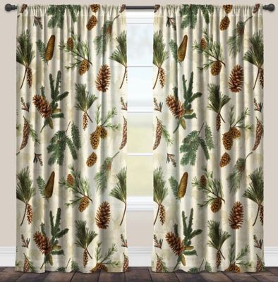 Laural Home Pinecone 84 in. Sheer Window Panel