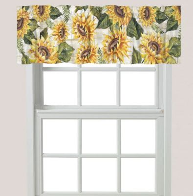 Laural Home Sunflowers on Shiplap Window Valance at Tractor Supply Co.