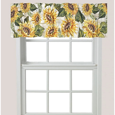 Laural Home Sunflowers on Shiplap Window Valance