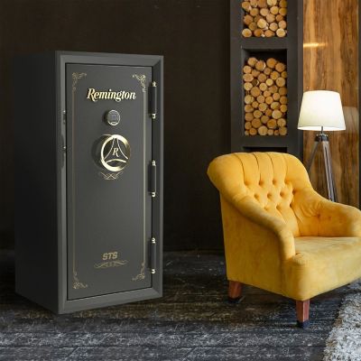Image showing 9 th Remington 30 Long Gun and 6 Handgun 15.95 cu. ft. Electronic/Key Lock STS Gun Safe, Metallic