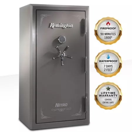 Remington 36 long gun + 6 handguns 18.74 cu Electronic Nitro Gun Safe/Key Lock 90 Min Fire rated glossy finish Gun Safes