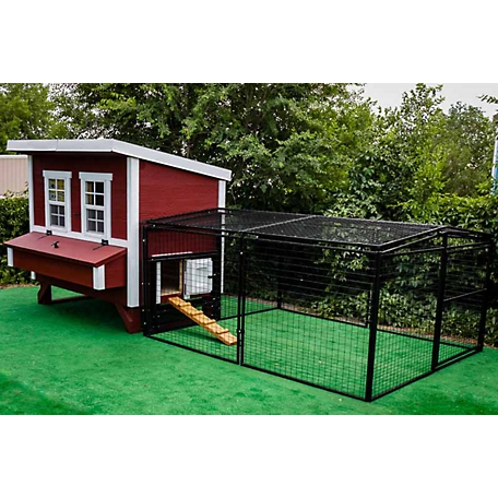OverEZ Regular 8 ft. Chicken Run, 10 Chicken Capacity, Large Steel 7 ft. x 8 ft. x 4 ft. Outdoor Enclosure Kennel for Poultry