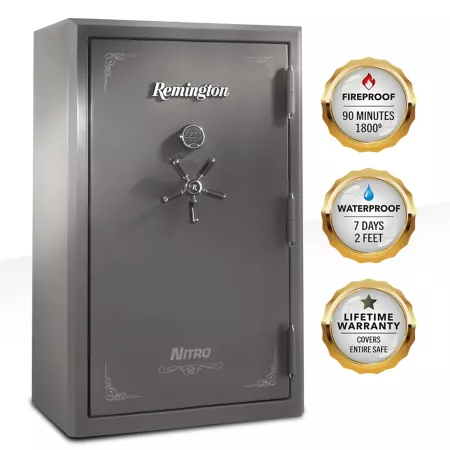 Remington 46 long gun + 6 handguns 23.64 cu Electronic Nitro Gun Safe/Key Lock 90 Min Fire rated glossy finish Gun Safes