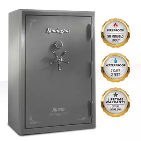 Remington 56 long gun + handgun 8 31.78 cu Electronic Nitro Gun Safe/Key Lock 90 Min Fire rated glossy finish Gun Safes