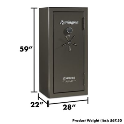 Image showing 7 th Remington 24 Long Gun and 4 Handgun 11.21 cu. ft. Electronic/Key Lock Express Gun Safe, Metallic
