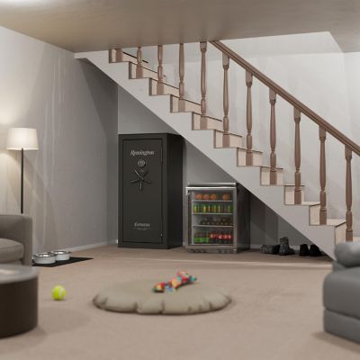 Image showing 8 th Remington 24 Long Gun and 4 Handgun 11.21 cu. ft. Electronic/Key Lock Express Gun Safe, Metallic