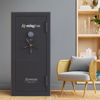 Image showing 9 th Remington 24 Long Gun and 4 Handgun 11.21 cu. ft. Electronic/Key Lock Express Gun Safe, Metallic