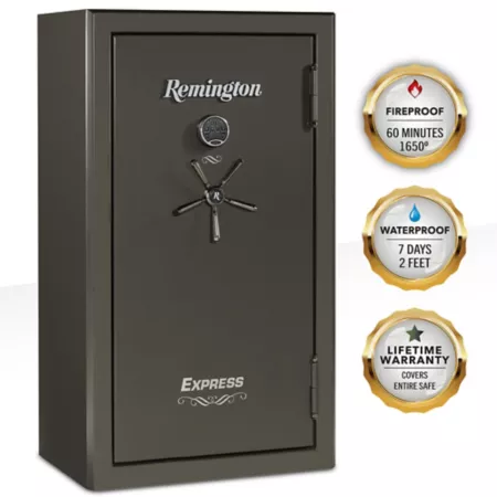 Remington 34 long gun + 6 handguns 14.41 cu Electronic Express Gun Safe/Key Lock 60 min Fire classification metallized graphite Gun Safes