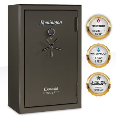 Remington 44 Long Gun + 6 Handgun 16.46 cu. ft. Electronic/Key Lock Express Gun Safe, Satin Metallic